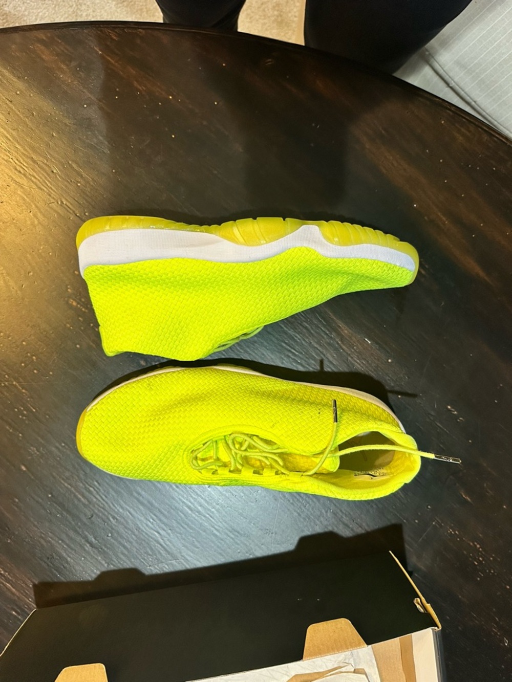 Jordan Future Neon Yellow Knit Sneakers